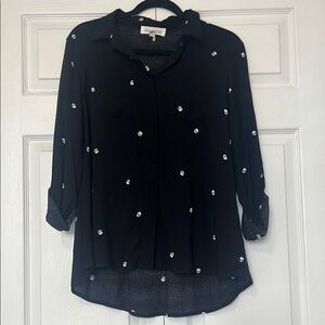 Pink Rose Black with White Sculls